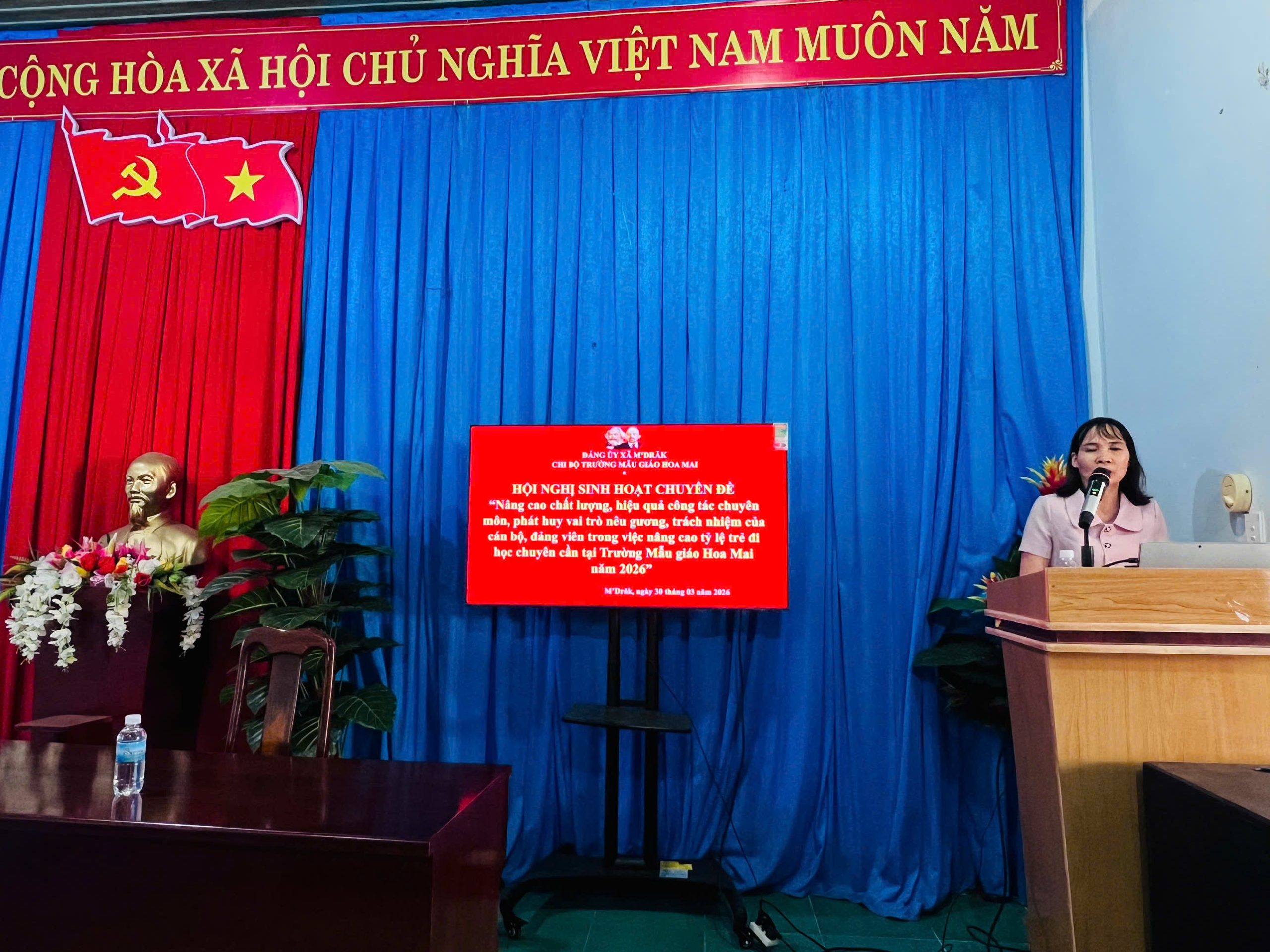 HỘI NGHỊ SINH HOẠT CHUYÊN ĐỀ QUÝ I NĂM 2026  TẠI CHI BỘ TRƯỜNG MẪU GIÁO HOA MAI